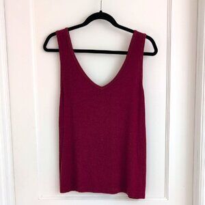 CAbi Busy Tank Top #4381 Med Firebrick Red Sleeveless Layering Stretch Knit EUC